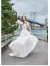 Off Shoulder Beaded Ivory Lace Tulle Sparkling Wedding Dress